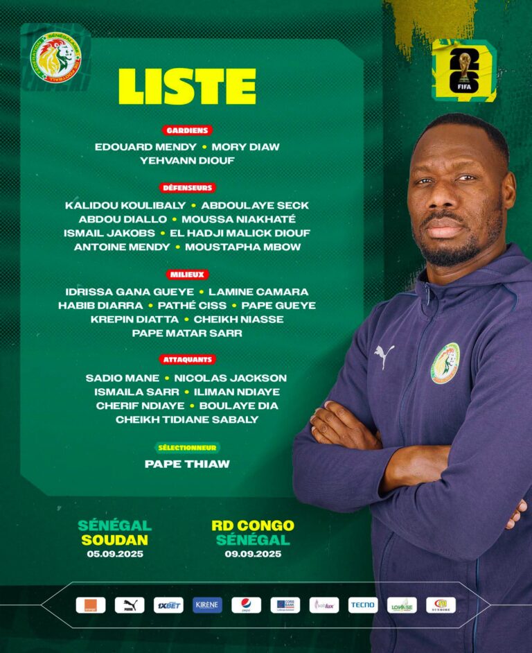 Pape Thiaw dans la continuité : la liste des Lions pour les éliminatoires du Mondial 2026