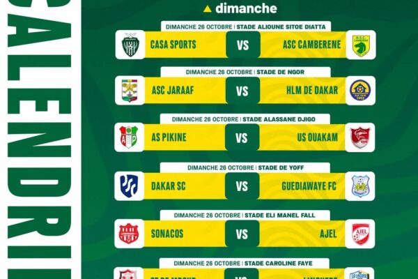 Ligue 1 Sénégalaise : coup d’envoi officiel le 25 octobre