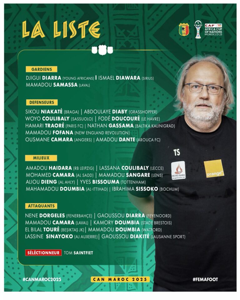CAN 2025 : Le Mali dévoile sa liste finale, les Aigles s&rsquo;appuient sur Haïdara, Dieng et Sinayoko